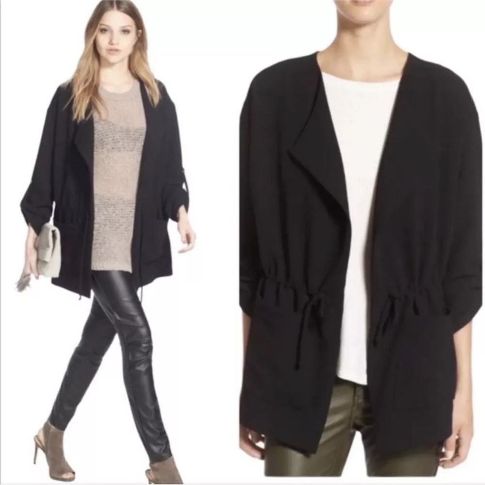 Astr The Label Jacket S Black Slouchy Drape Collar Holidays Preppy Dressy Classy